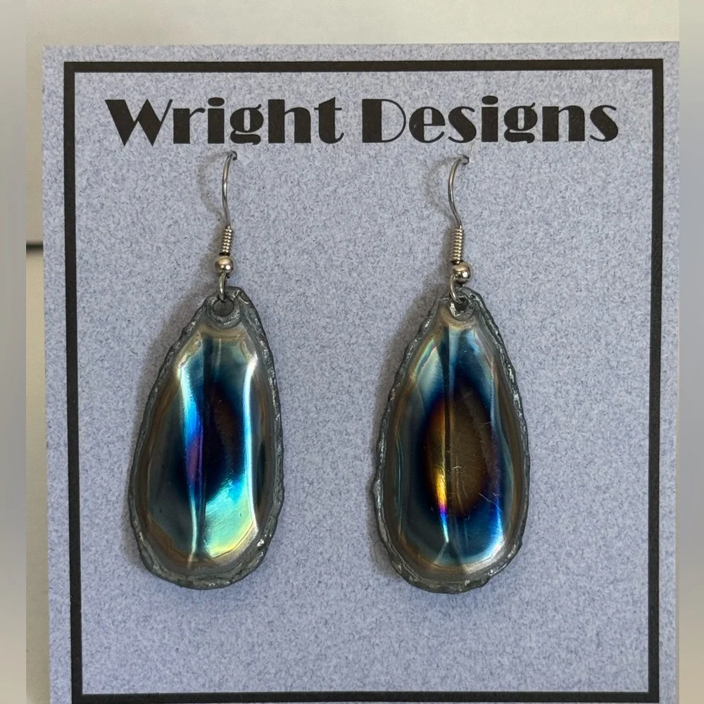 Unique Handcrafted Steel Earrings 2 inch approx - Picture 2 of 7